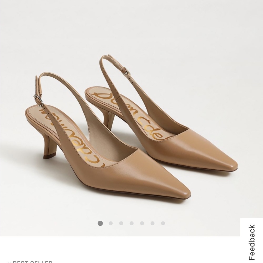 Sam Edelman Bianka Slingback Pump - Size 8 beige tan leather